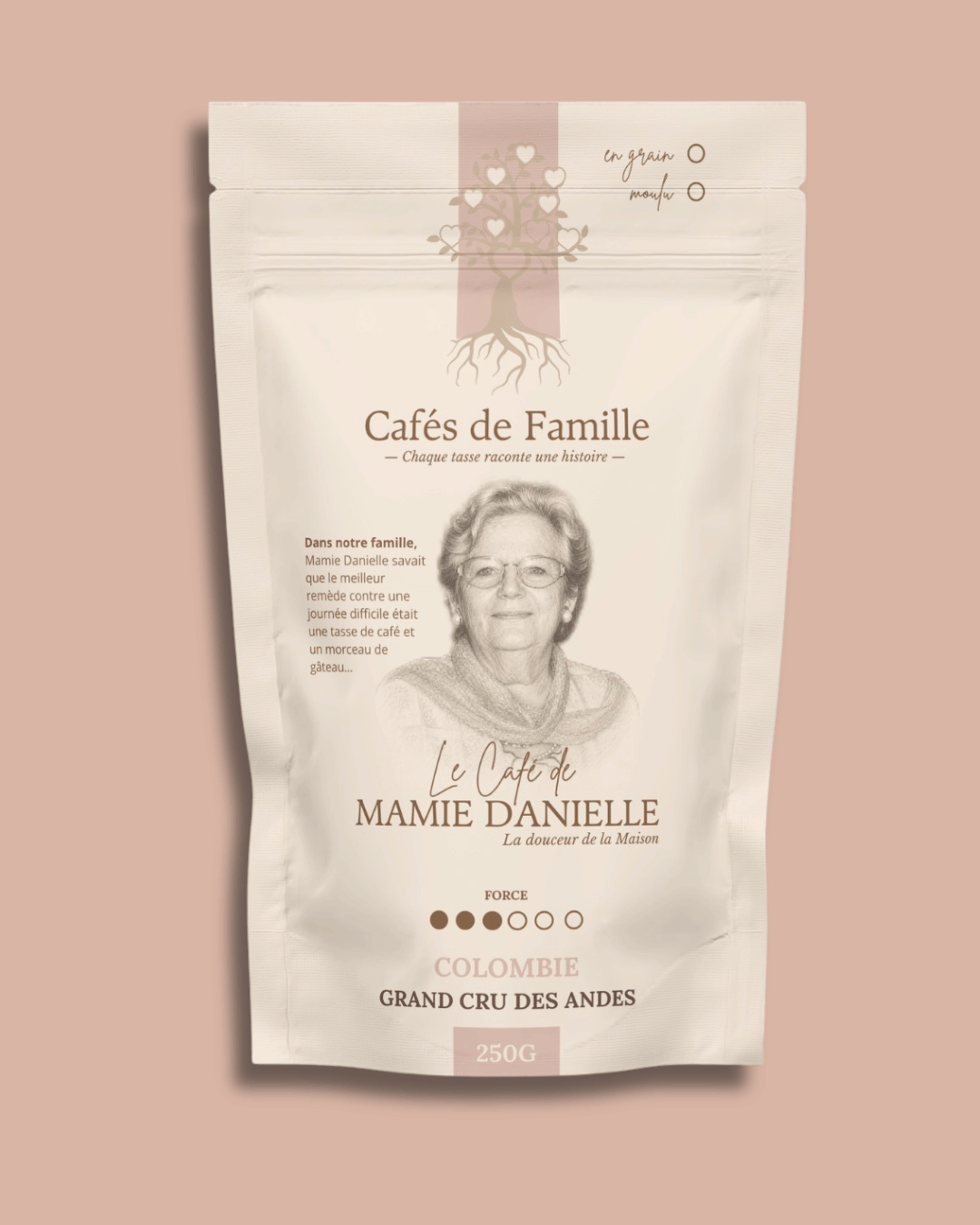 Packaging Cafés de Famille Mamie Danielle 250g