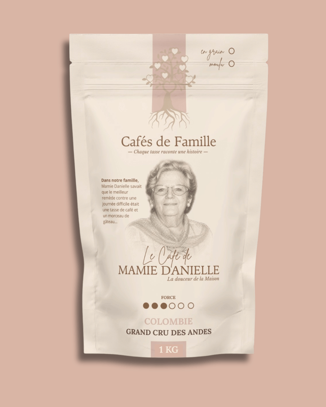 Packaging Cafes de Famille Mamie Danielle 1 KG