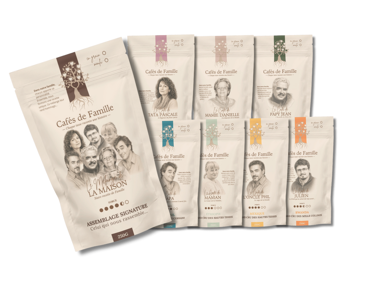 la gamme des 250g cafés de Famille